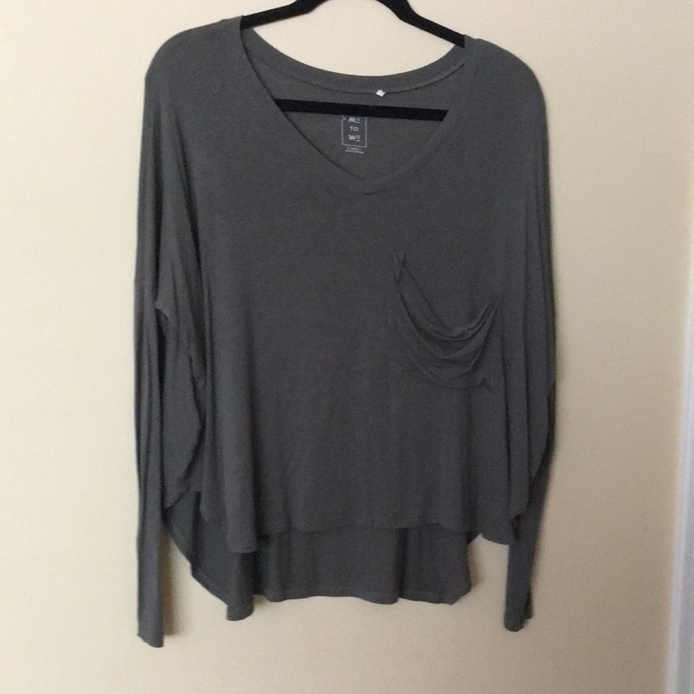 Green V-neck Top